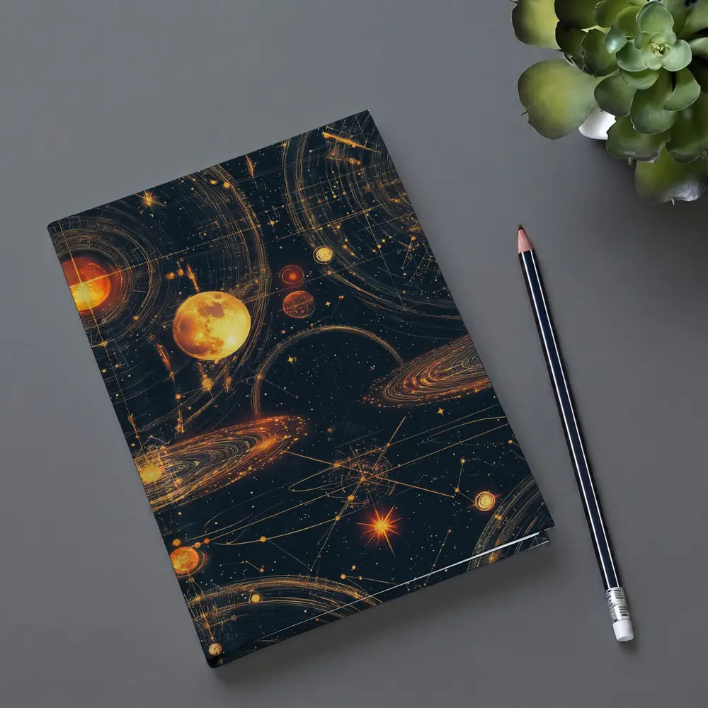 Solar System Planets Golden Space Art – Notebooks
