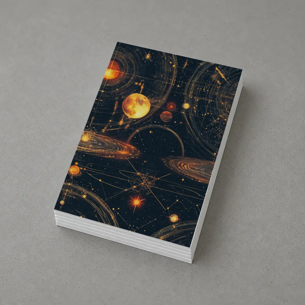 Solar System Planets Golden Space Art – Postcards