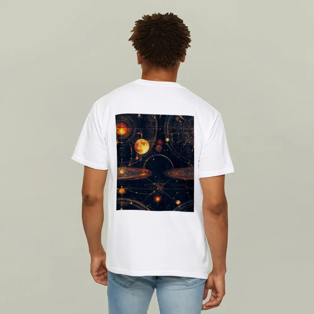 Solar System Planets Golden Space Art – T-Shirts