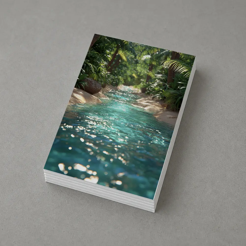 Tropical Stream Through Lush Palm Forest – Postcards