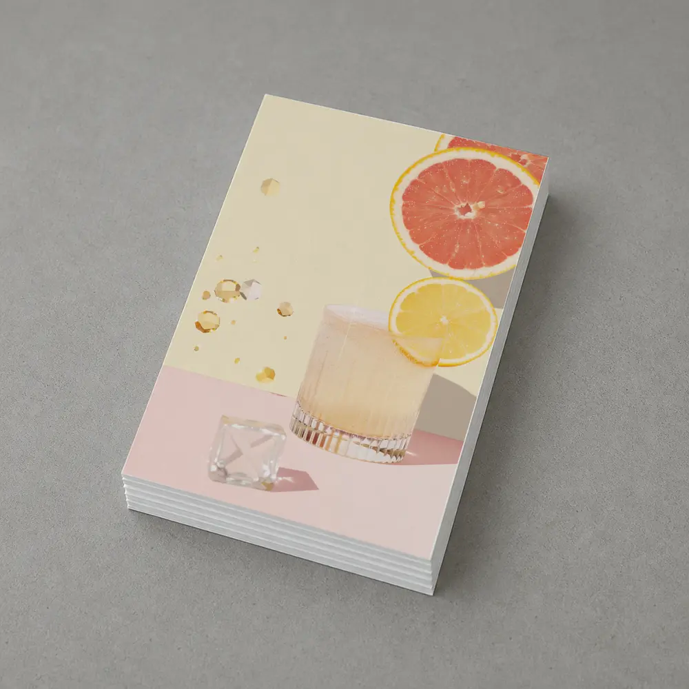 Citrus Cocktail Glass Pink Pastel Background – Postcards