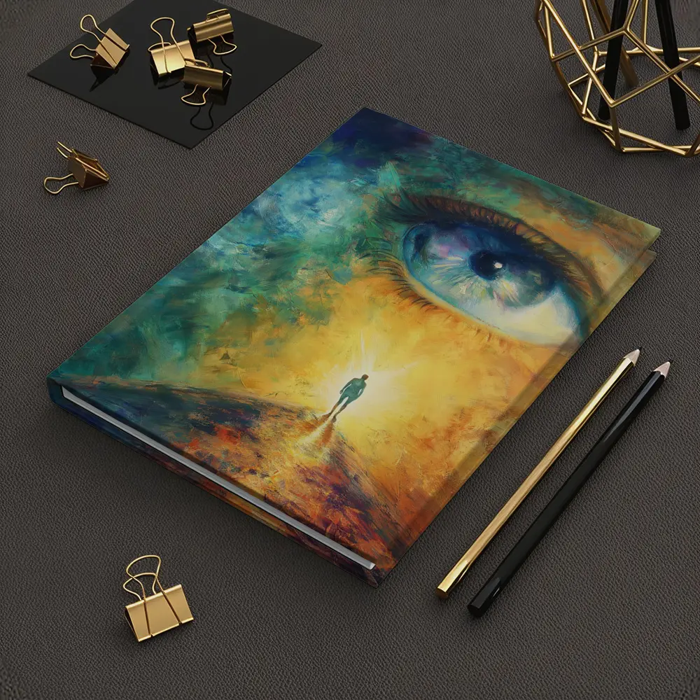 Giant Eye Human Silhouette Surreal Oil Painting – Notebooks