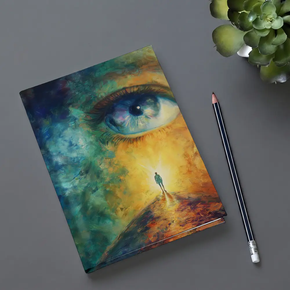 Giant Eye Human Silhouette Surreal Oil Painting – Notebooks