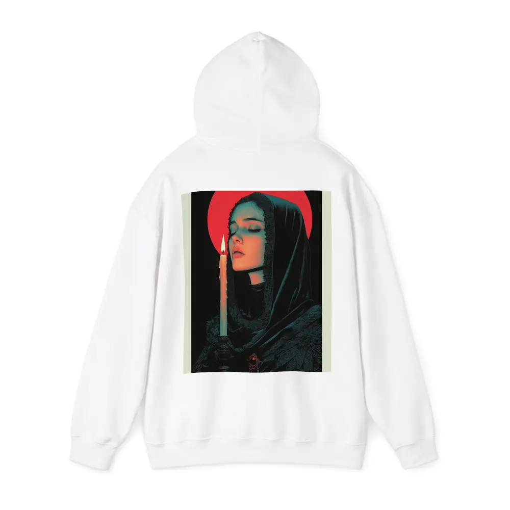 Dark Gothic Woman Candle Red Halo – Hoodies