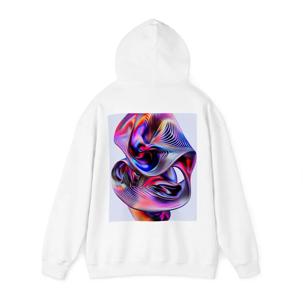 Iridescent Abstract Fluid Sculpture On Gray – Hoodies