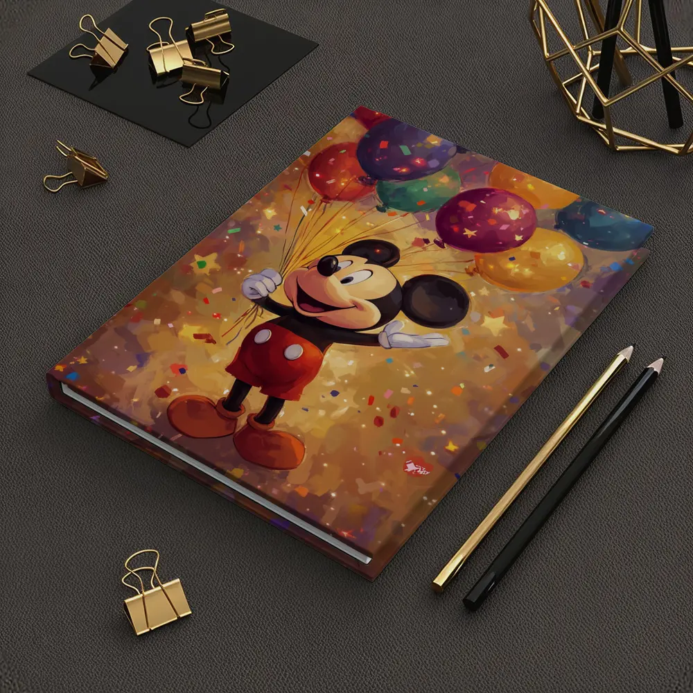 Mickey Mouse Balloons Confetti Celebration Art – Notebooks
