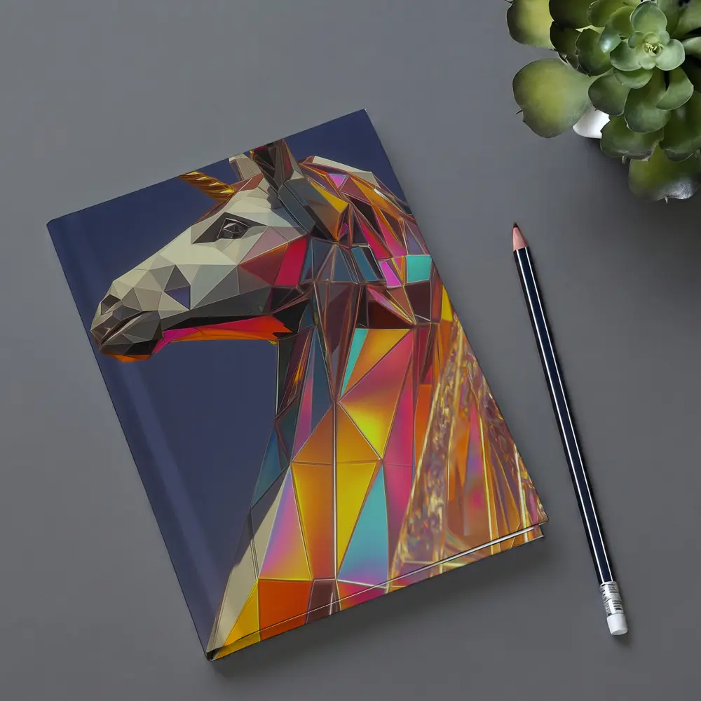 Low Poly Unicorn Rainbow Geometric Art – Notebooks