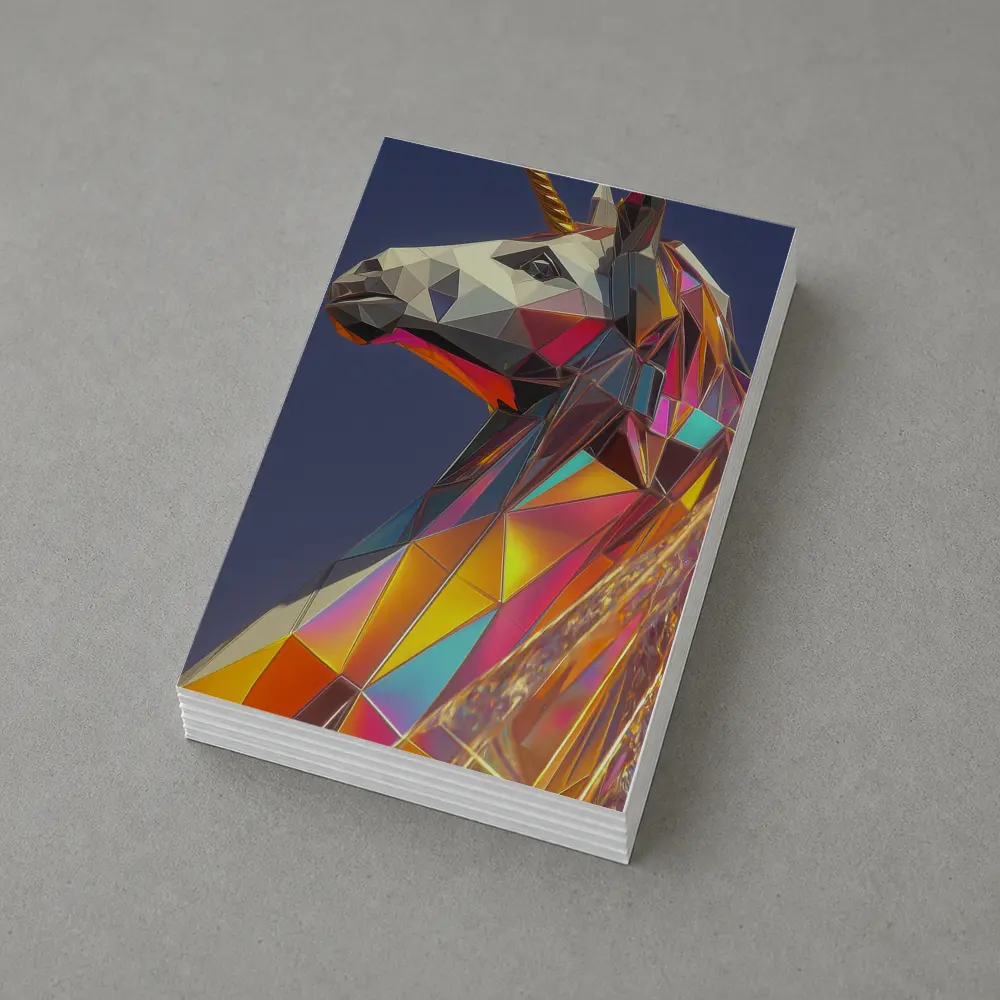 Low Poly Unicorn Rainbow Geometric Art – Postcards