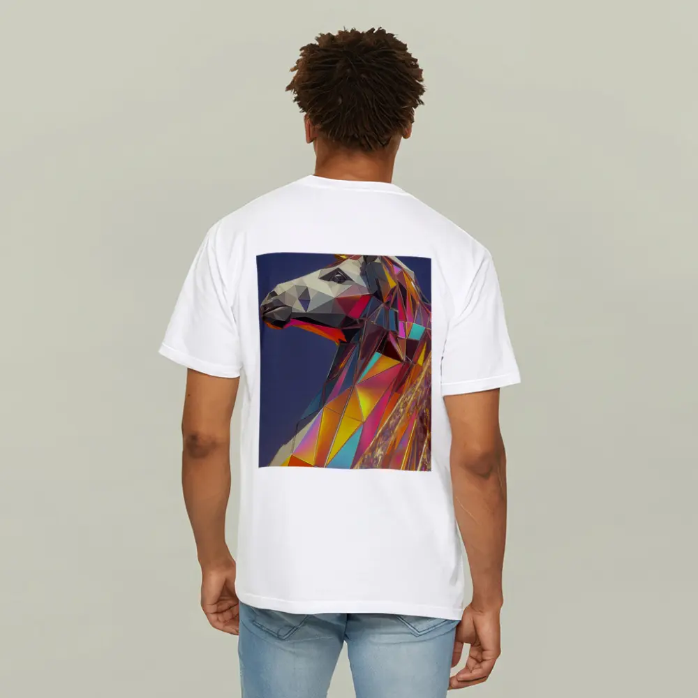Low Poly Unicorn Rainbow Geometric Art – T-Shirts