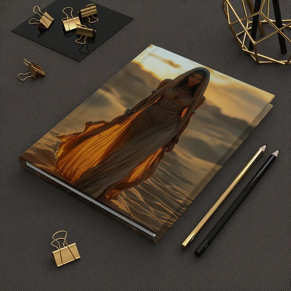 Desert Woman Golden Sand Dunes Sunset – Notebooks