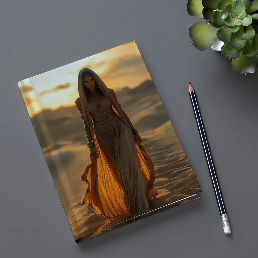 Desert Woman Golden Sand Dunes Sunset – Notebooks