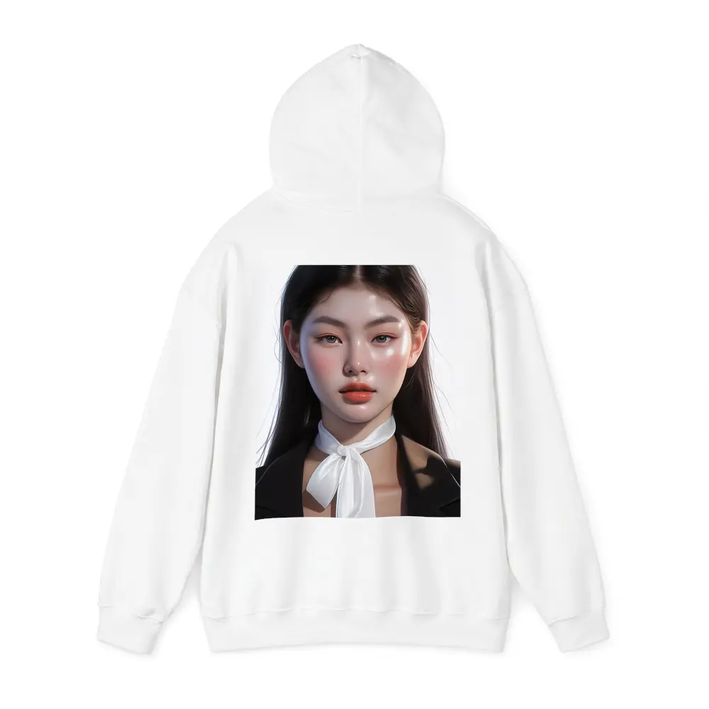 Asian Woman Portrait Digital Art White Background – Hoodies