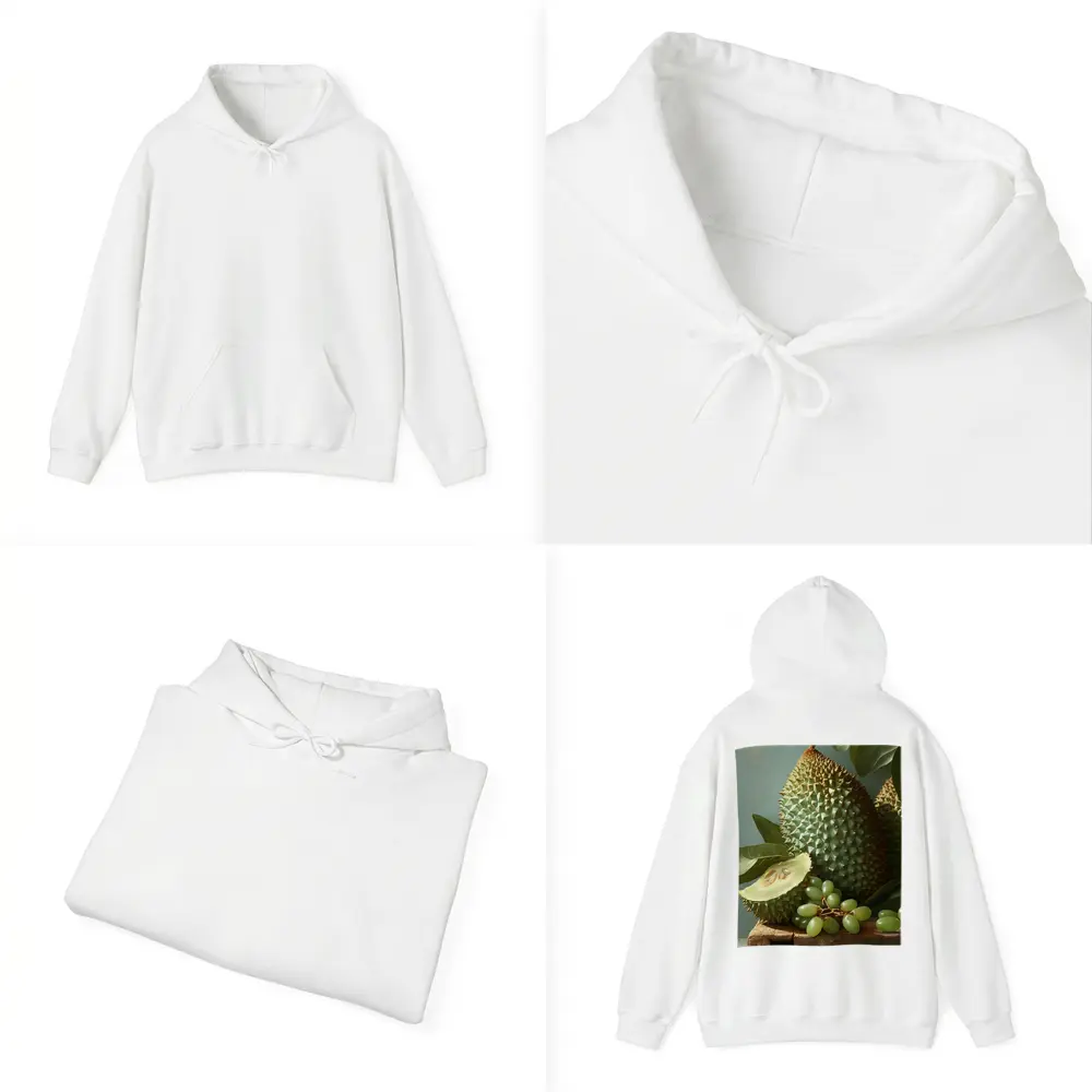 Durian Fruit And Green Grapes Still Life – Hoodies
