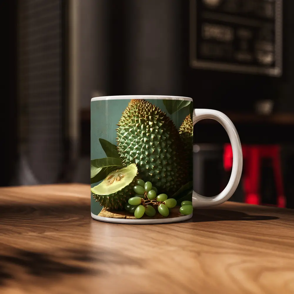 Durian Fruit And Green Grapes Still Life – Mugs