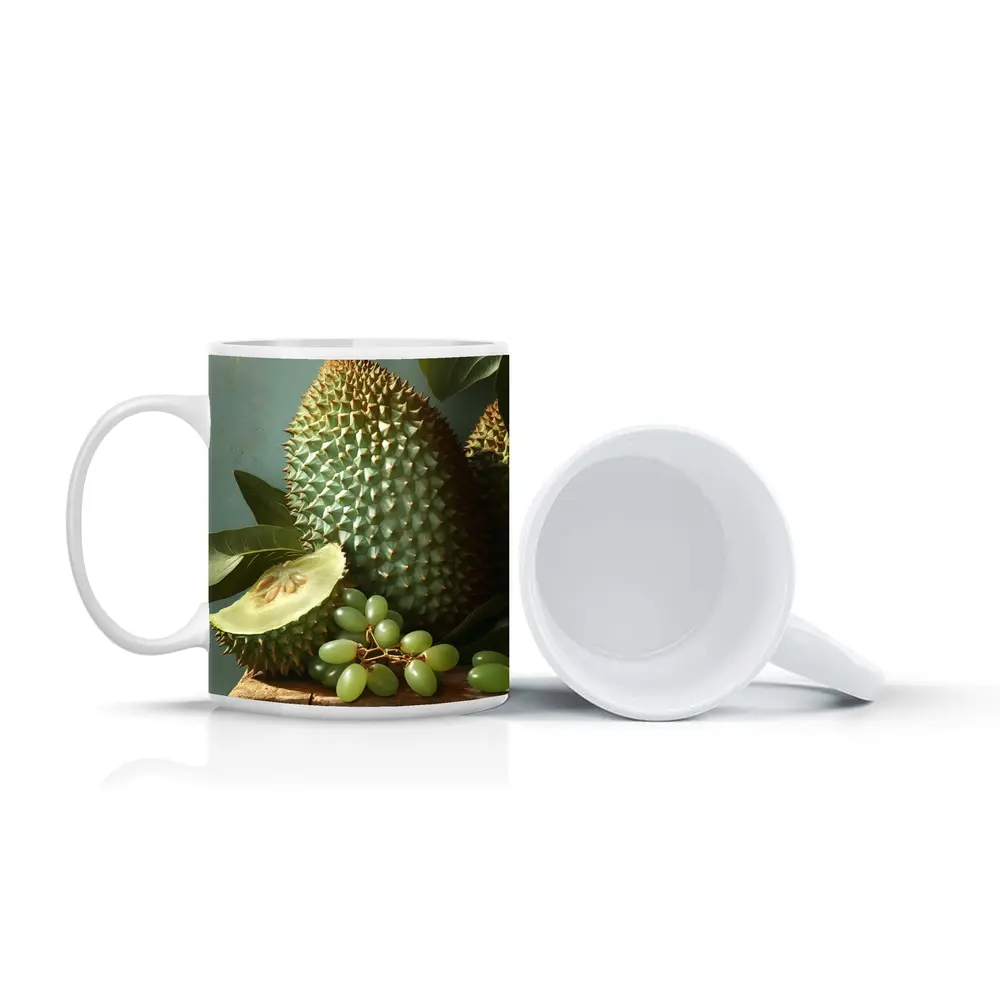 Durian Fruit And Green Grapes Still Life – Mugs
