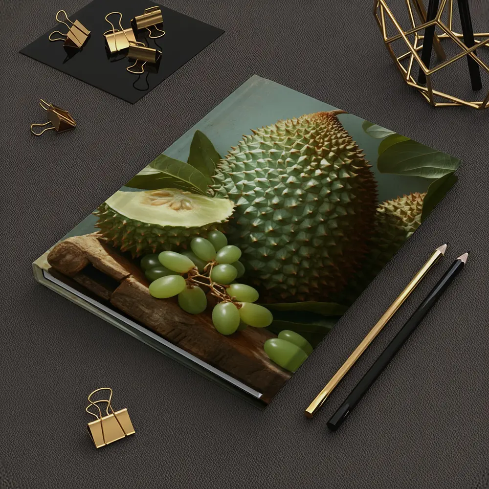 Durian Fruit And Green Grapes Still Life – Notebooks