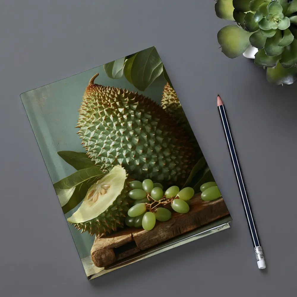 Durian Fruit And Green Grapes Still Life – Notebooks