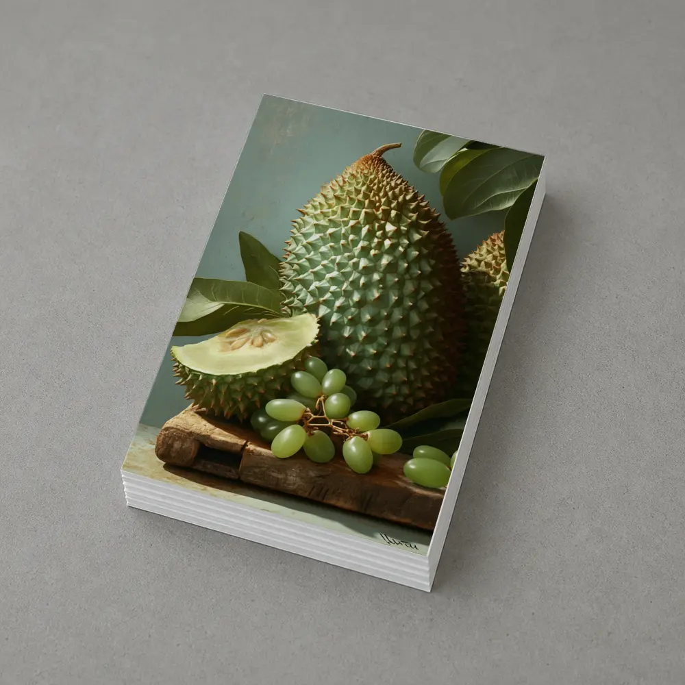 Durian Fruit And Green Grapes Still Life – Postcards