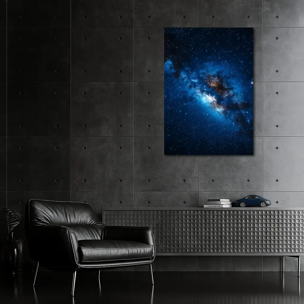 Milky Way Galaxy Deep Blue Starry Night – Wall Art