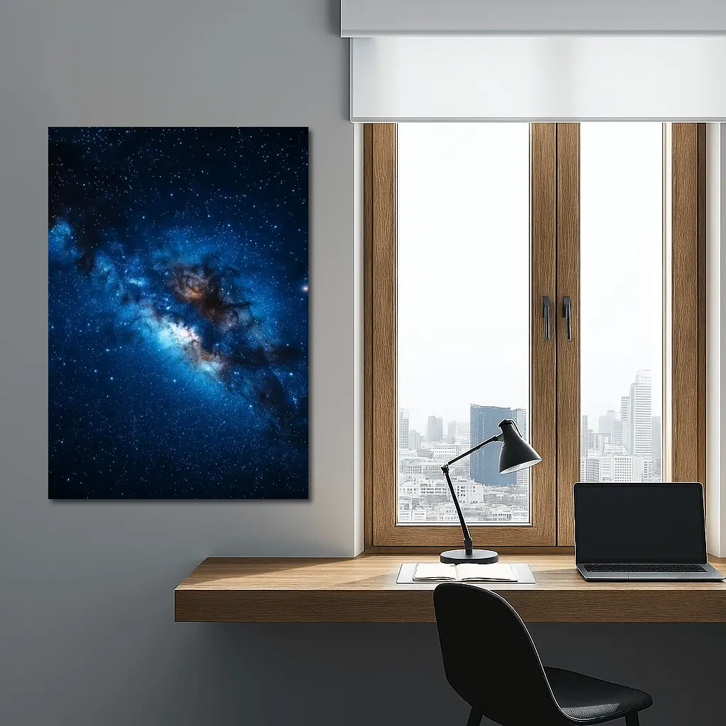 Milky Way Galaxy Deep Blue Starry Night – Wall Art