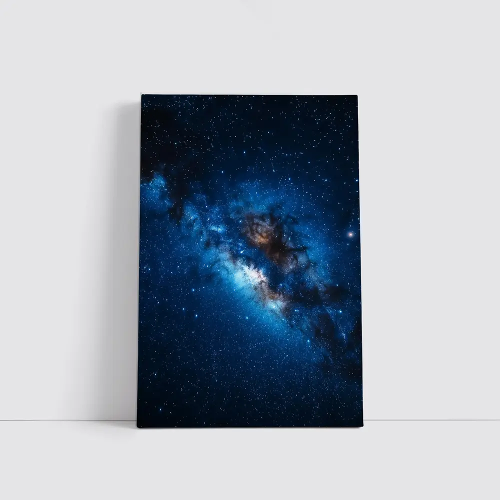 Milky Way Galaxy Deep Blue Starry Night – Wall Art
