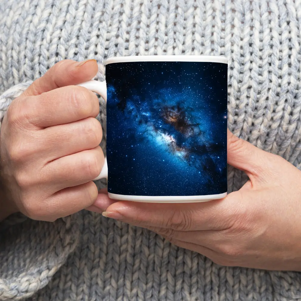 Milky Way Galaxy Deep Blue Starry Night – Mugs
