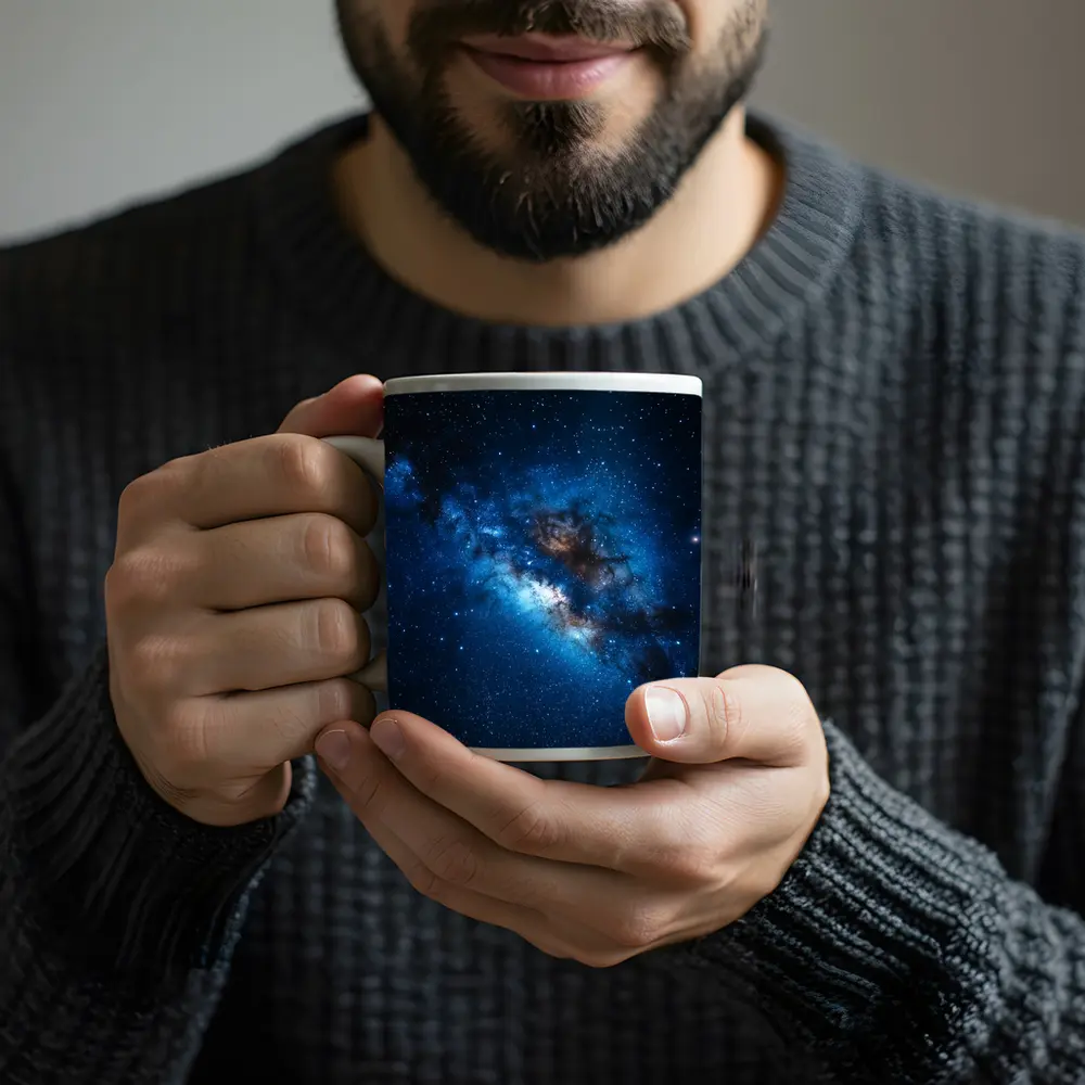 Milky Way Galaxy Deep Blue Starry Night – Mugs