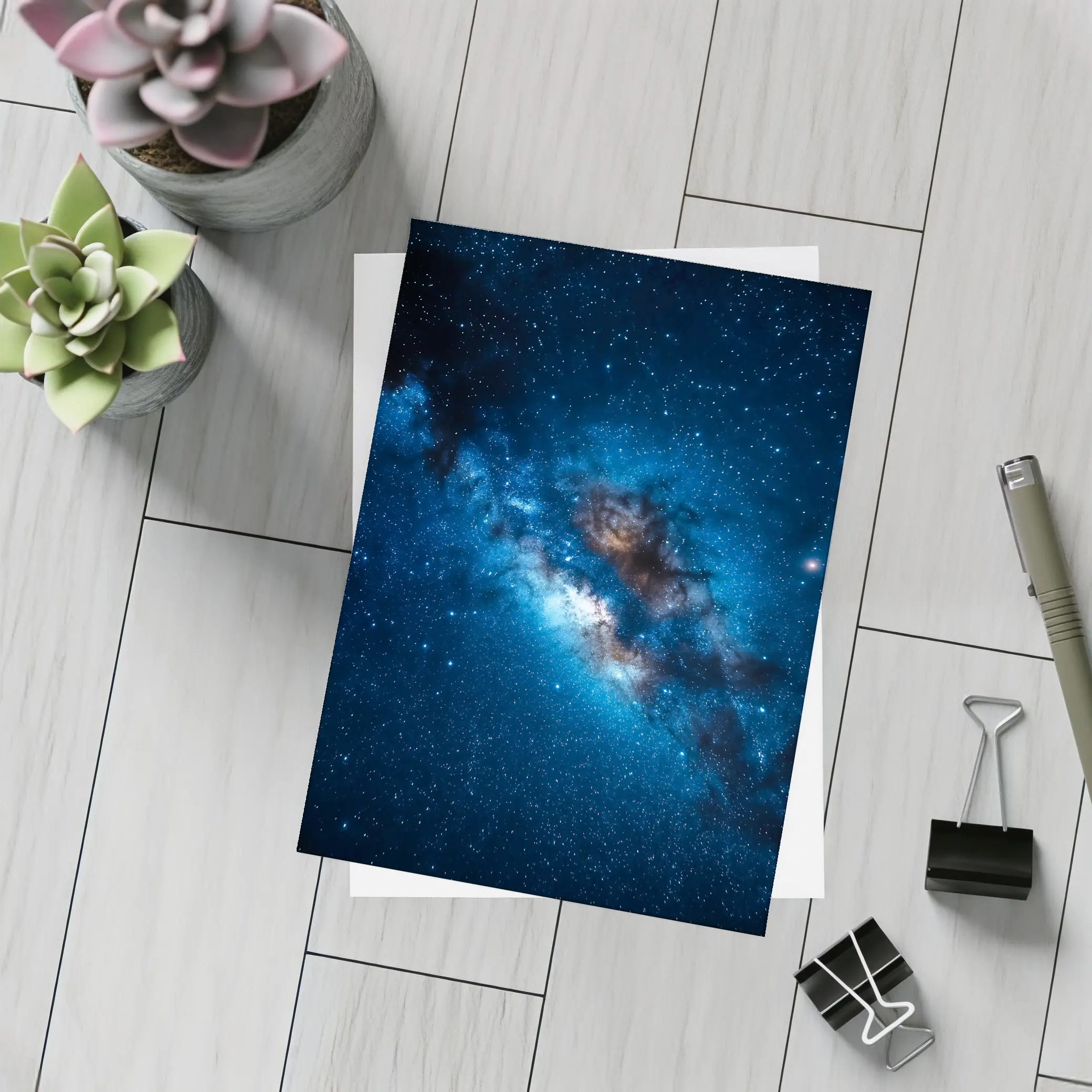 Milky Way Galaxy Deep Blue Starry Night – Postcards