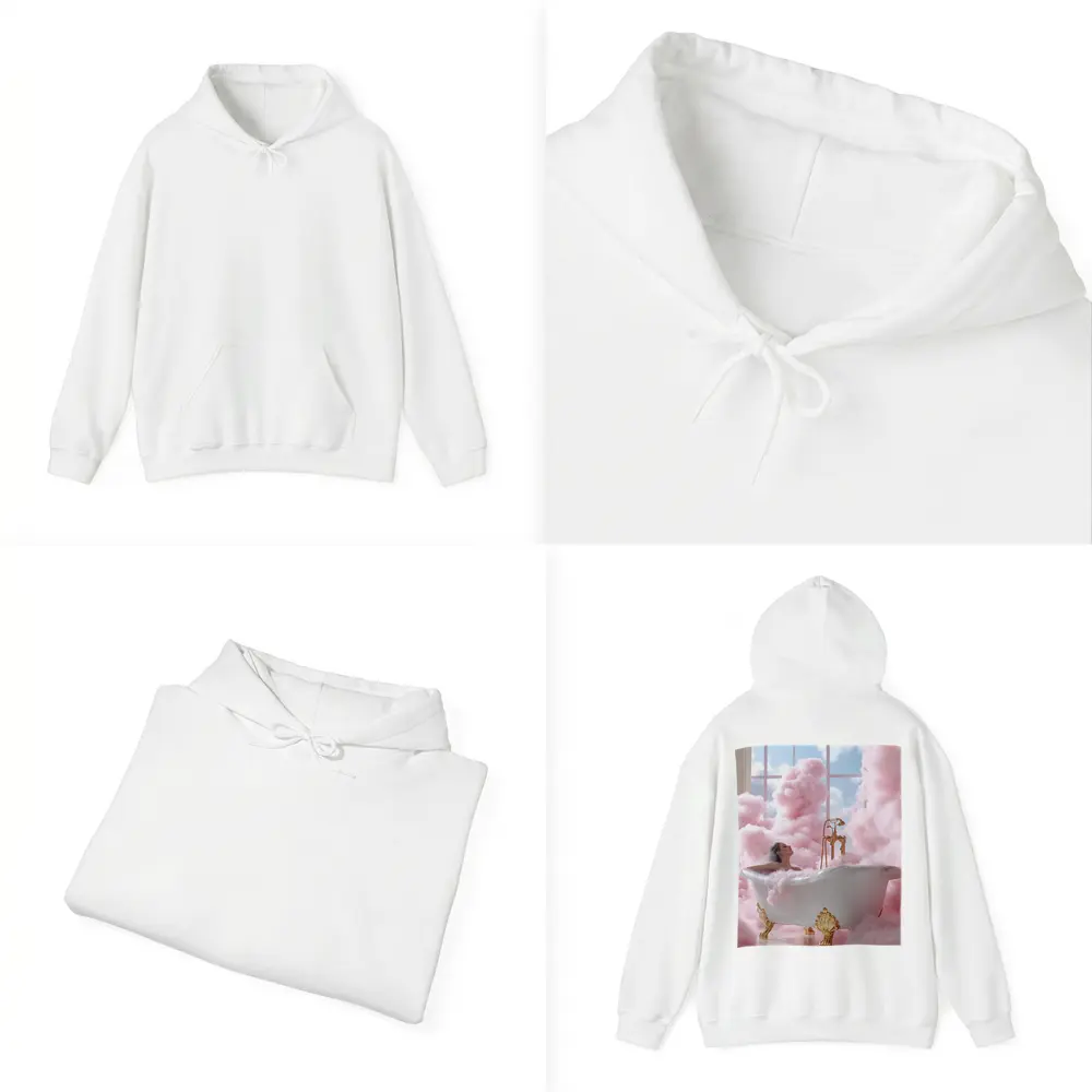 Woman Bathing Pink Clouds Gold Clawfoot Tub – Hoodies