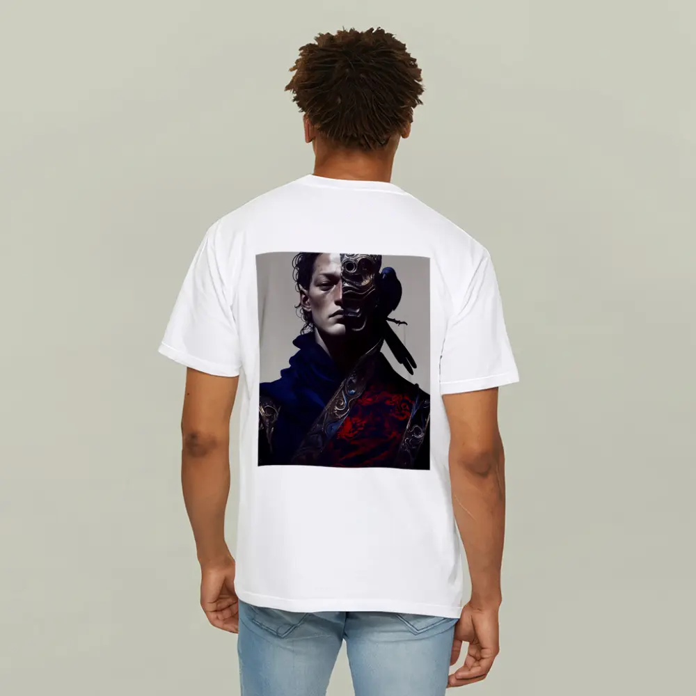 Masked Figure With Raven Dark Fantasy Art – T-Shirts