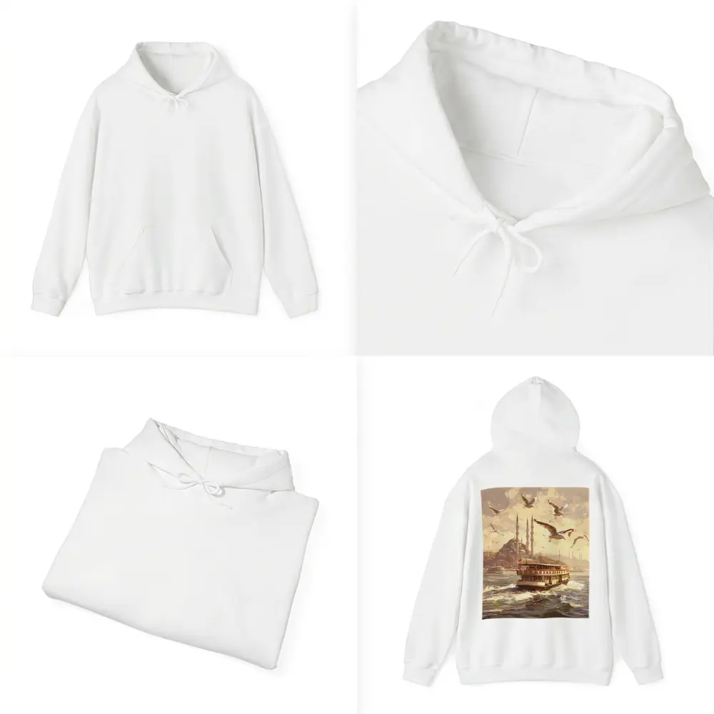 Istanbul Ferry Bosphorus Seagulls Mosque Art – Hoodies