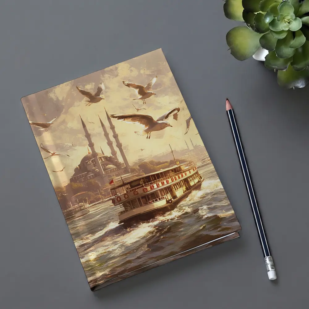 Istanbul Ferry Bosphorus Seagulls Mosque Art – Notebooks