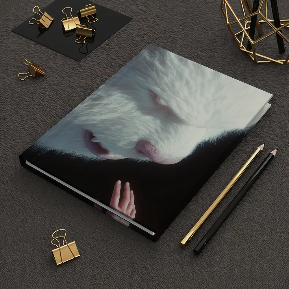 Giant White Bear Looming Over Human Hand – Notebooks
