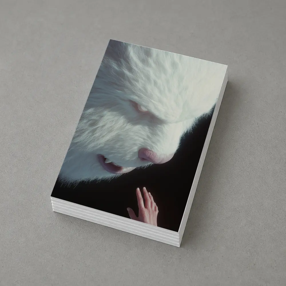 Giant White Bear Looming Over Human Hand – Postcards