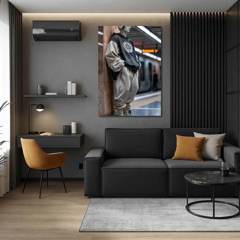 Greek Statue Hoodie Subway Station Urban – Wall Art