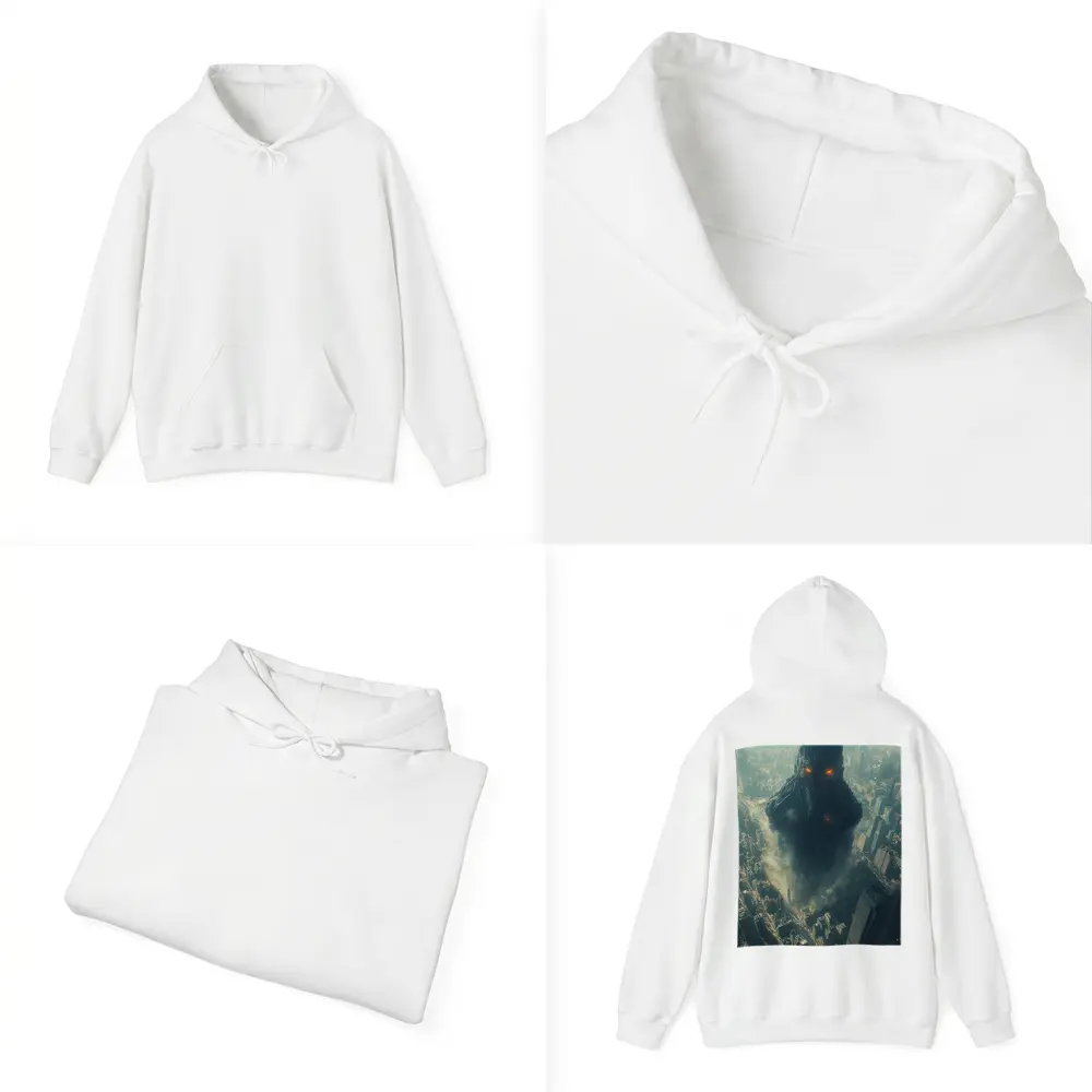 Dark Giant Monster Rising Over City – Hoodies