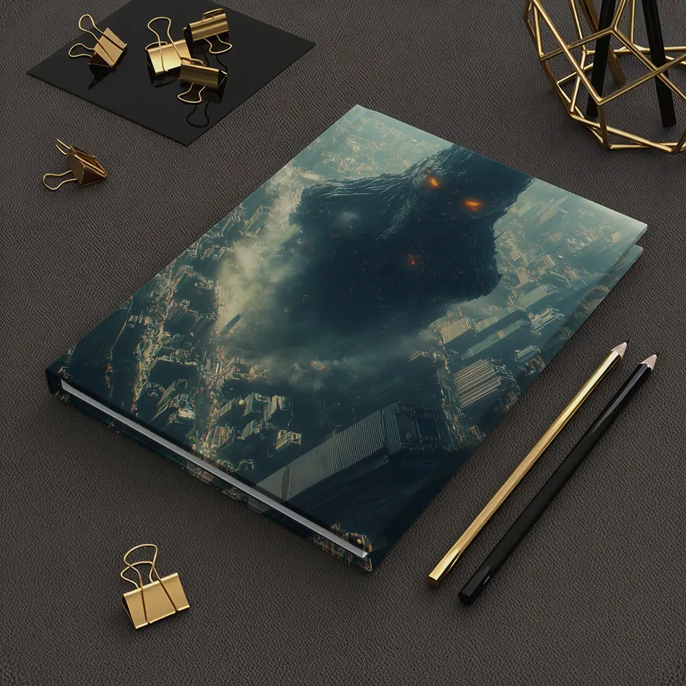 Dark Giant Monster Rising Over City – Notebooks