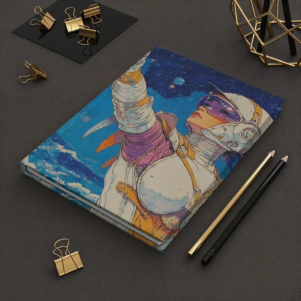 Anime Space Girl Pointing Cosmic Ocean – Notebooks