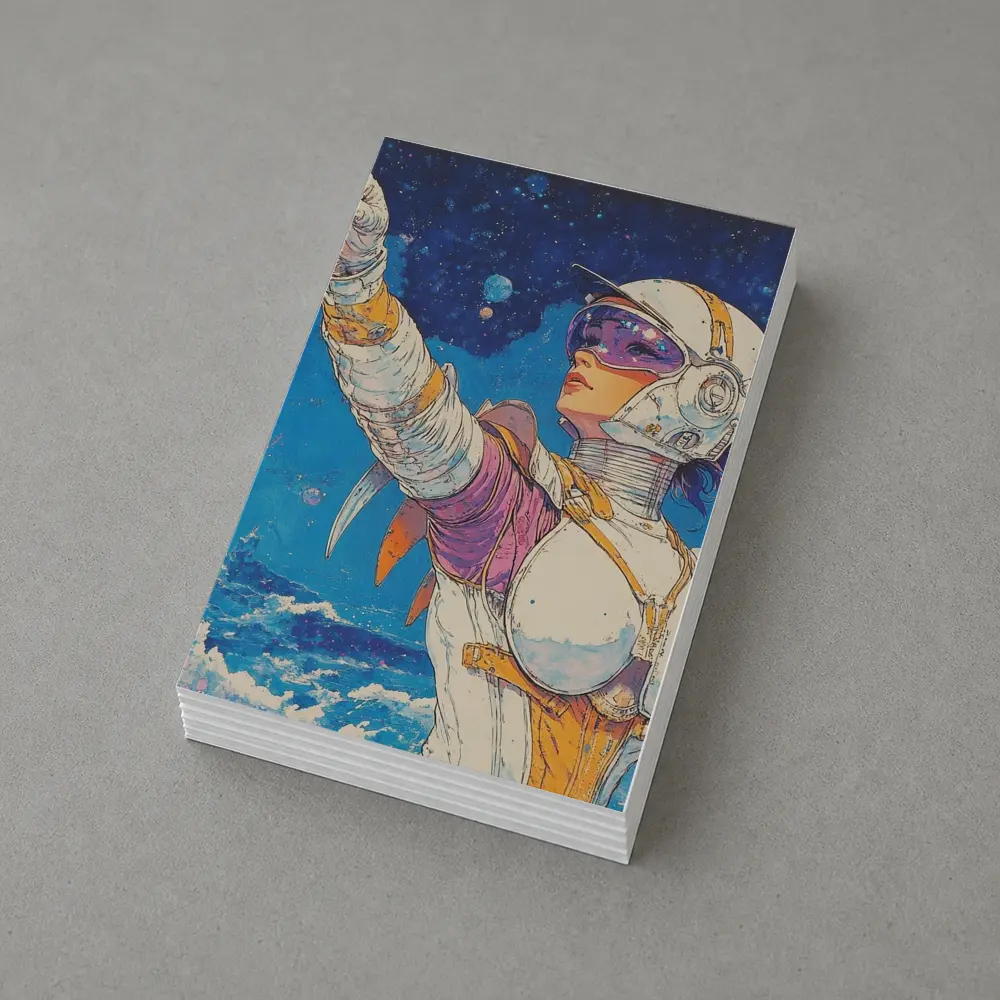 Anime Space Girl Pointing Cosmic Ocean – Postcards