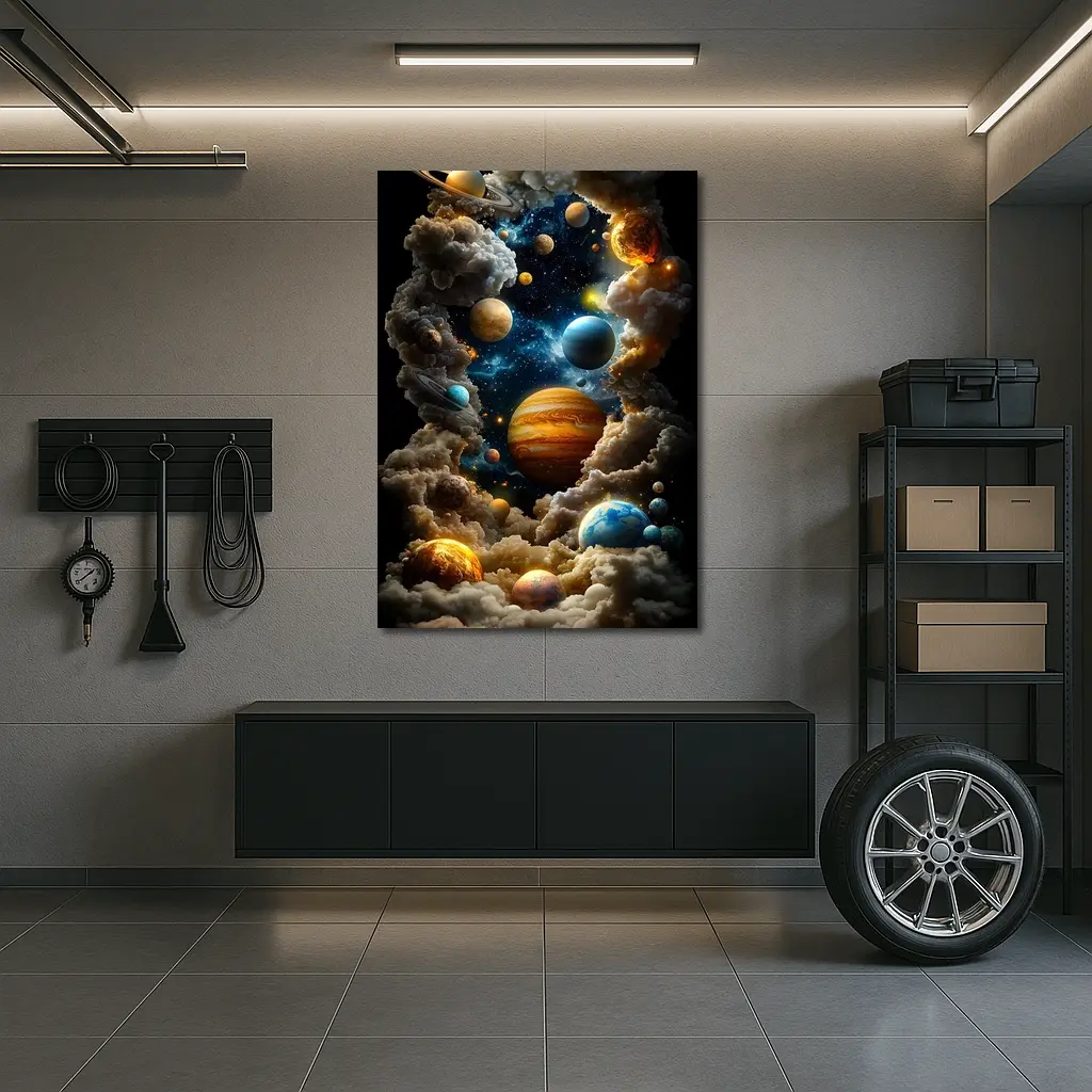Solar System Planets Swirling Cloud Galaxy – Wall Art