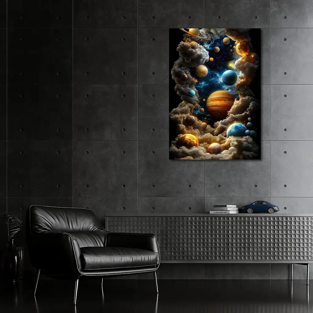 Solar System Planets Swirling Cloud Galaxy – Wall Art