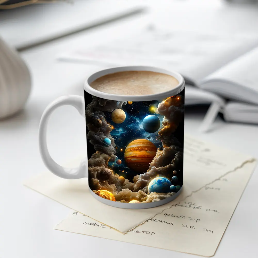 Solar System Planets Swirling Cloud Galaxy – Mugs