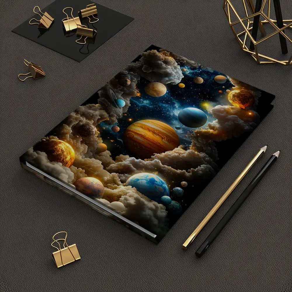 Solar System Planets Swirling Cloud Galaxy – Notebooks