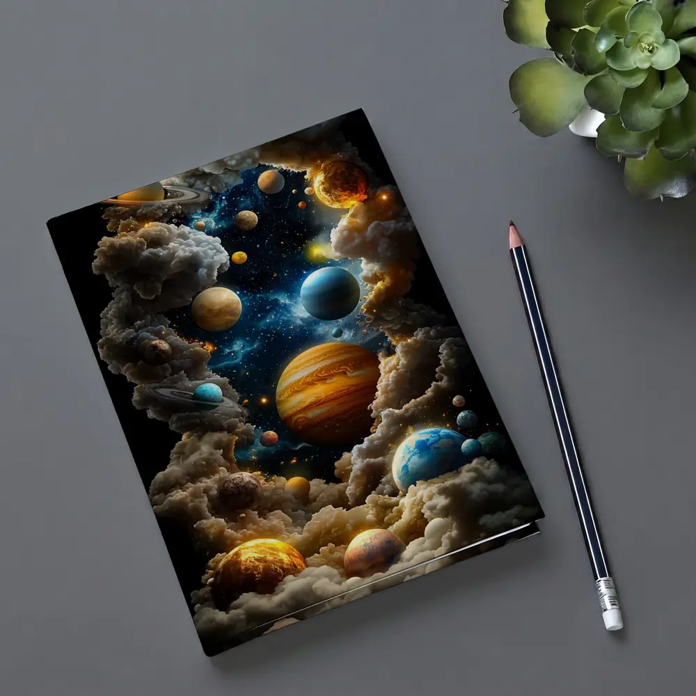 Solar System Planets Swirling Cloud Galaxy – Notebooks
