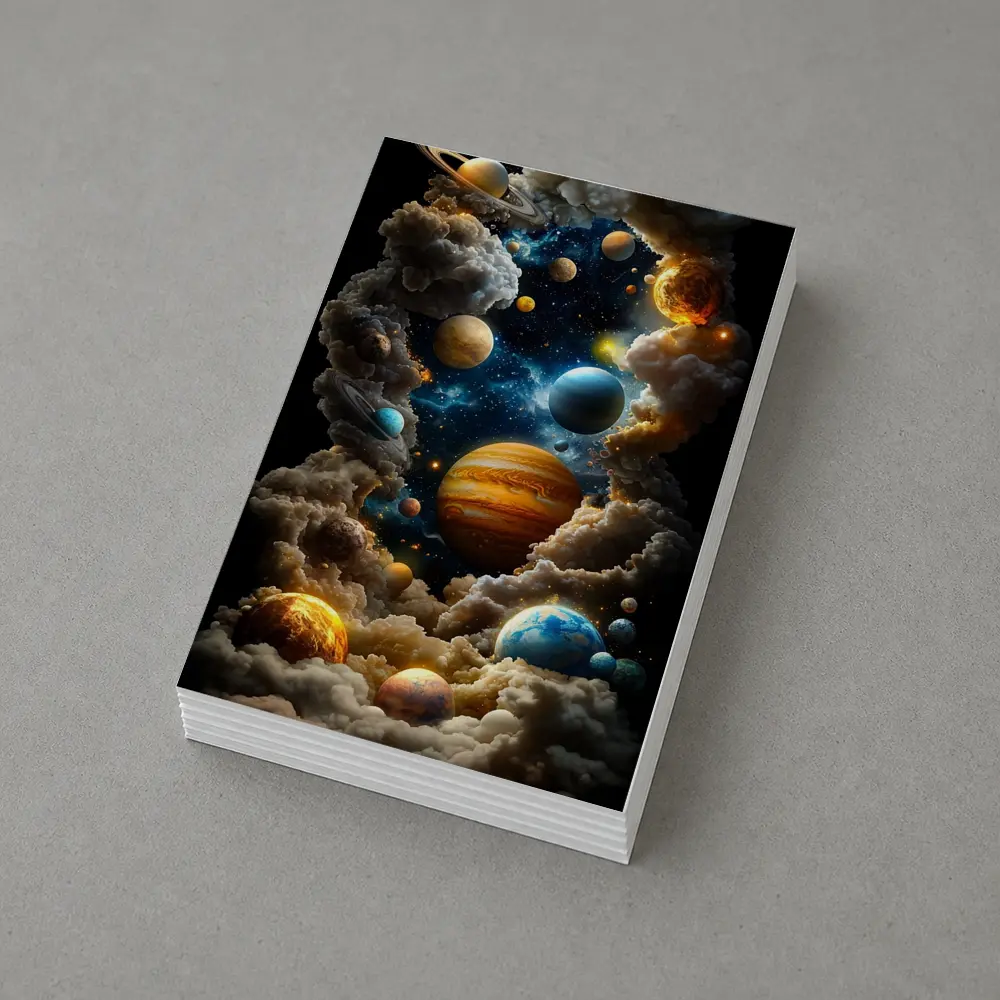 Solar System Planets Swirling Cloud Galaxy – Postcards
