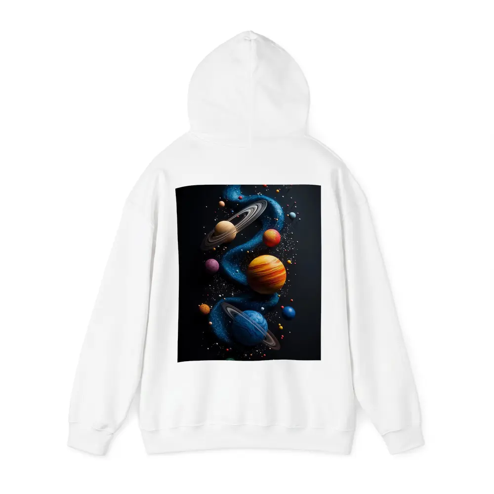 Solar System Planets Swirling Dark Background – Hoodies