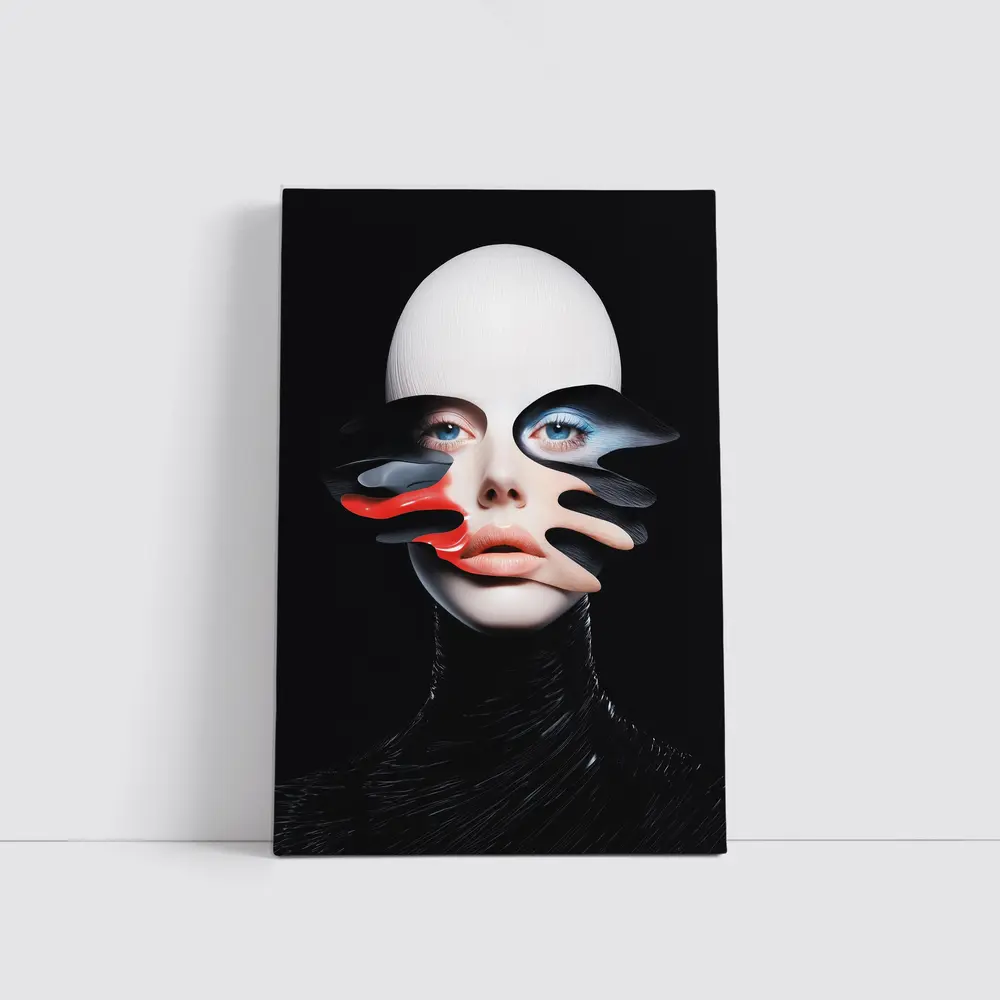 Surreal Female Face Abstract Dark Background – Wall Art