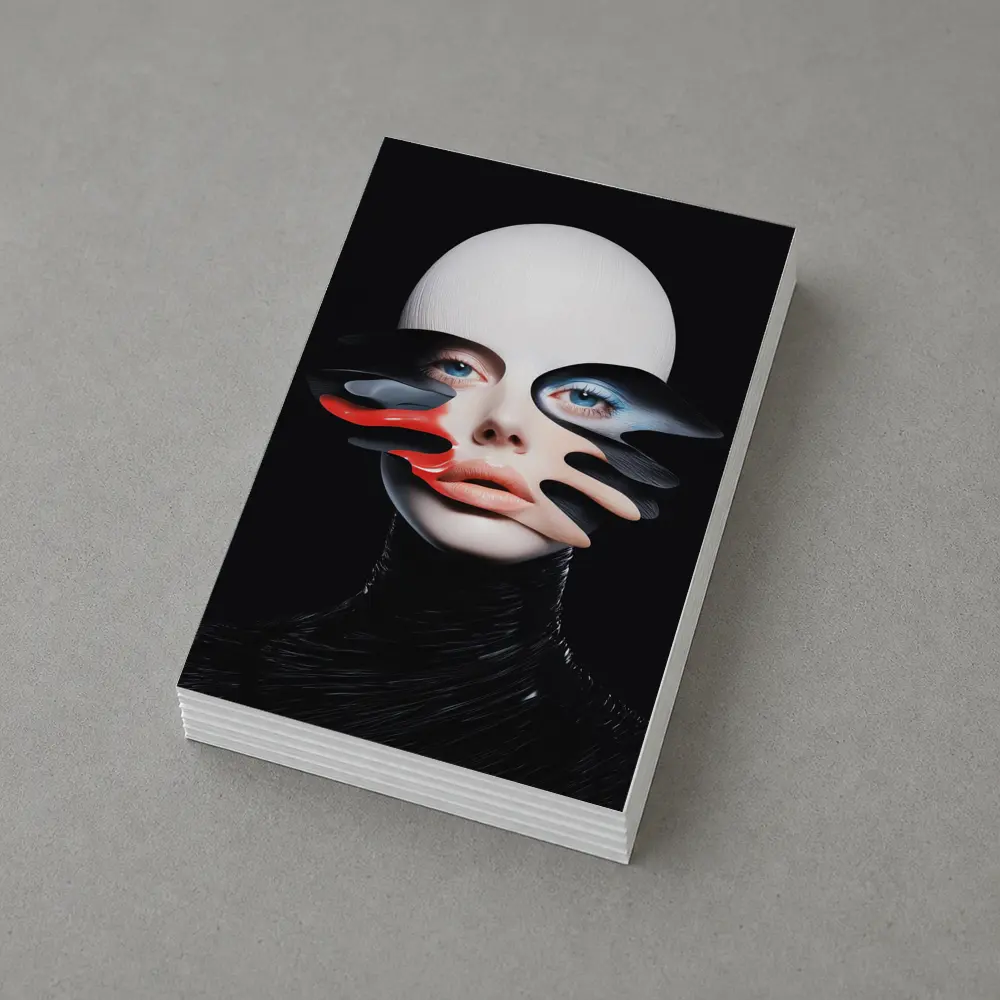 Surreal Female Face Abstract Dark Background – Postcards