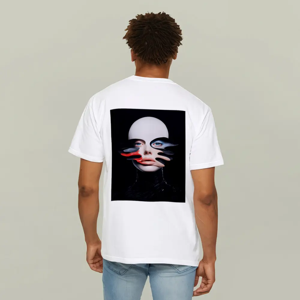 Surreal Female Face Abstract Dark Background – T-Shirts