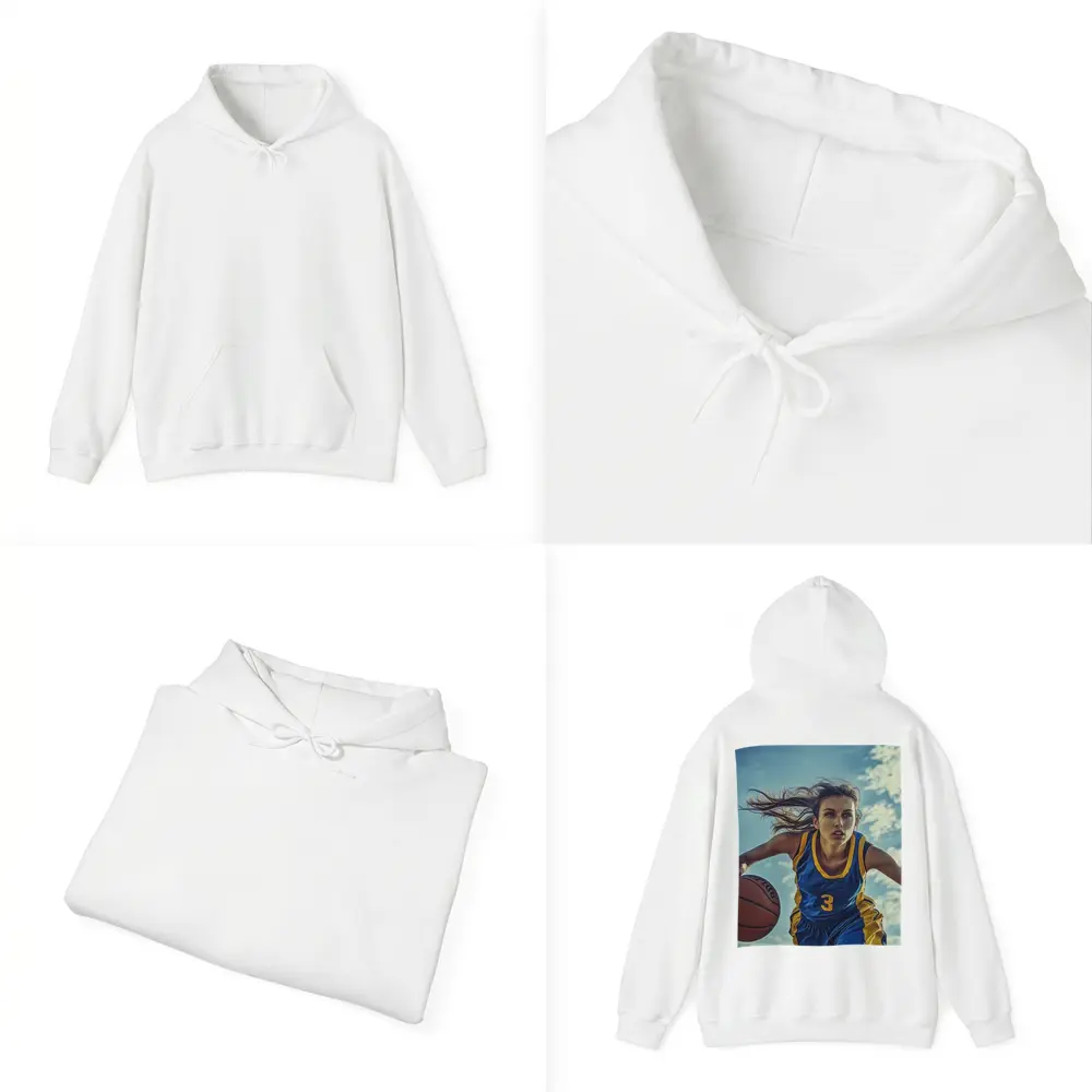 Female Basketball Player Dribbling Blue Sky – Hoodies